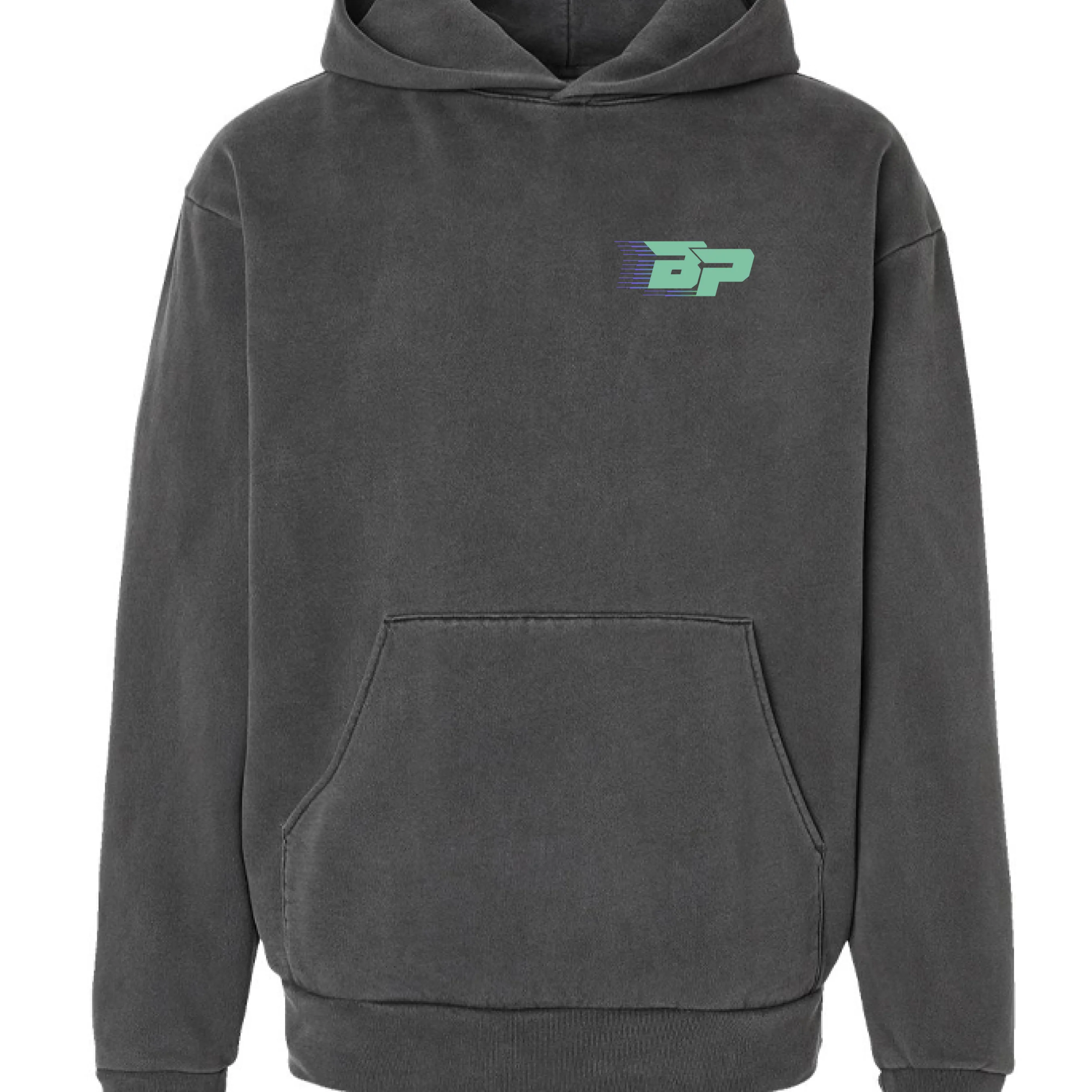 BP Heavyweight Hoodie - Teal Trailing BP - Image 4
