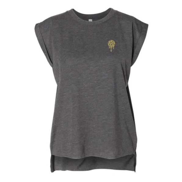 Bodhi Women’s Lifestyle Muscle Tee - PickleMelt Gold - Image 3