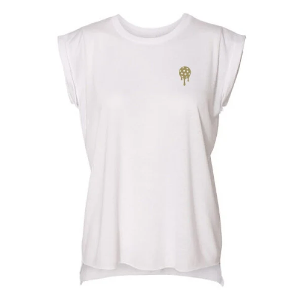 Bodhi Women’s Lifestyle Muscle Tee - PickleMelt Gold - Image 5